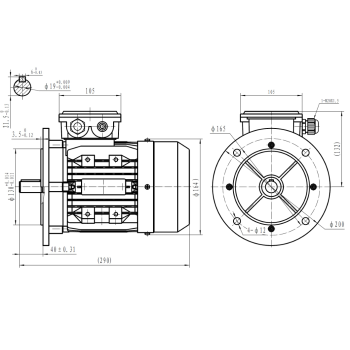 Silnik elektryczny 0,37kW 900 obr/min. 80B5